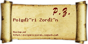 Polgári Zorán névjegykártya